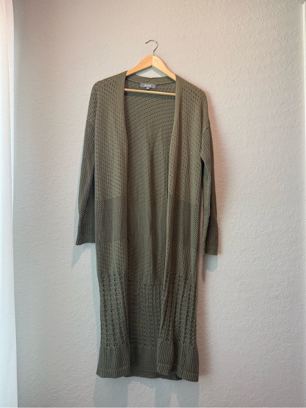 Long Olive Green Cardigan